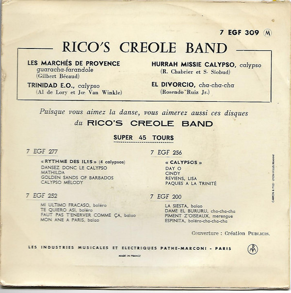 télécharger l'album Rico's Creole Band - Les Marchés De Provence
