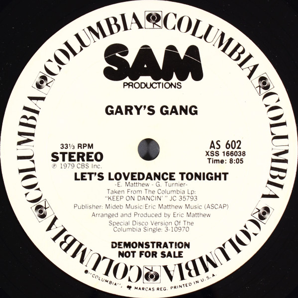 Gary's Gang – Let's Lovedance Tonight (1979, Vinyl) - Discogs