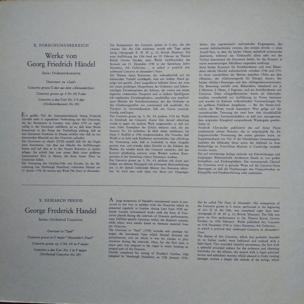 ladda ner album Georg Friedrich Händel Cappella Coloniensis Schola Cantorum Basiliensis August Wenzinger - Ouverture Zu Saul Concerto Grosso Aus Dem Alexanderfest Concerto Grosso Op 3 Nr 4 B Concerto A Due Cori Nr 3