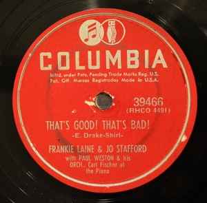 Frankie Laine - That's Good! That's Bad! / In The Cool, Cool, Cool Of The Evening album cover
