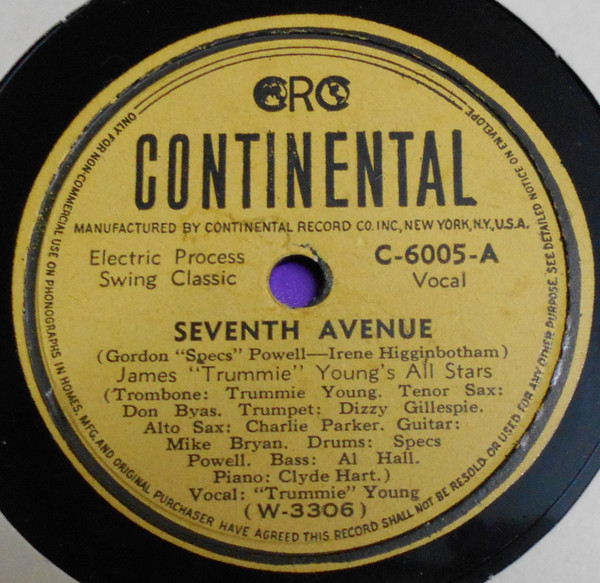 James Trummie Young's All Stars – Seventh Avenue / Sorta Kinda (1945