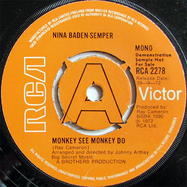 Nina Baden-Semper – Monkey See Monkey Do (1973, Vinyl) - Discogs