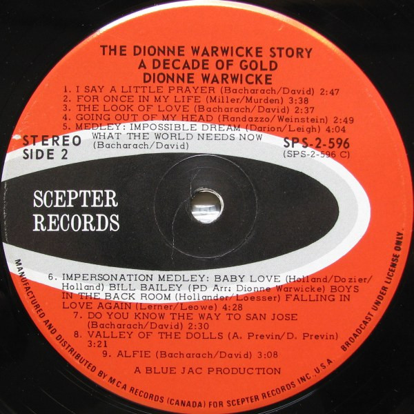 Dionne Warwicke - A Decade Of Gold (The Dionne Warwicke Story) | Scepter Records (SPS 2-596) - 7