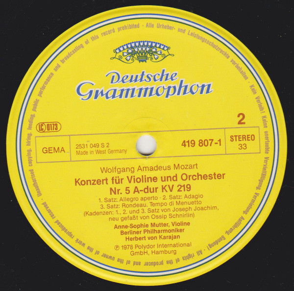 télécharger l'album Mendelssohn Bruch Mozart Berliner Philharmoniker, Herbert von Karajan, AnneSophie Mutter - Violinkonzerte Von Mendelssohn Bruch Und Mozart Nr 3 5