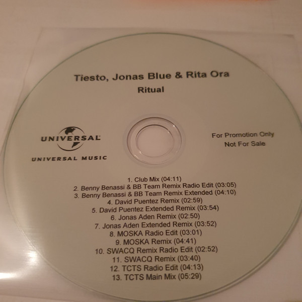 Album herunterladen DJ Tiësto, Jonas Blue, Rita Ora - Ritual