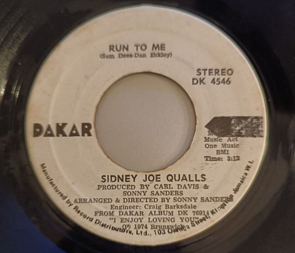 Sidney Joe Qualls – Run To Me (1974, Vinyl) - Discogs