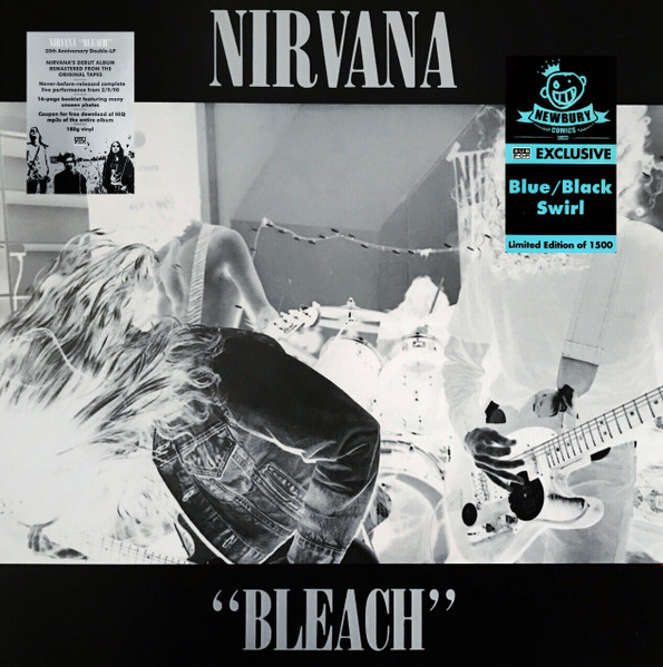 Nirvana – Bleach (2016, Blue Translucent / Black Swirl, Gatefold