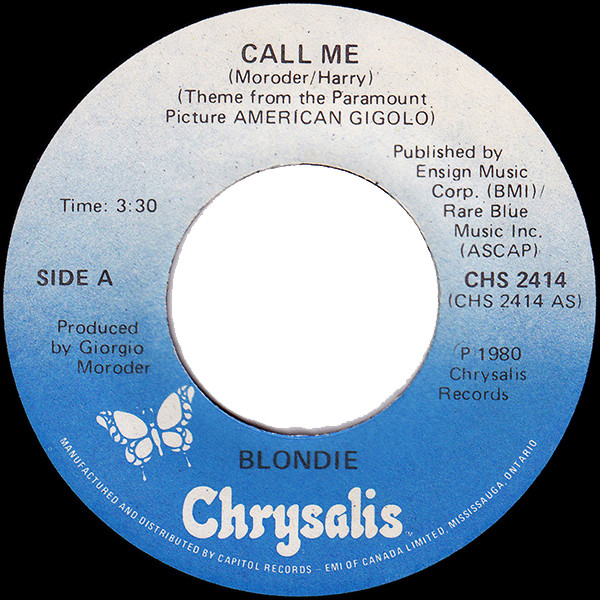 Blondie - Call Me | Chrysalis (CHS 2414) - main