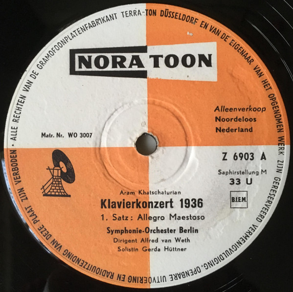 télécharger l'album Aram Khatschaturian, SymphonieOrchester Berlin, Alfred van Weth, Gerda Hüttner - Klavierkonzert 1936