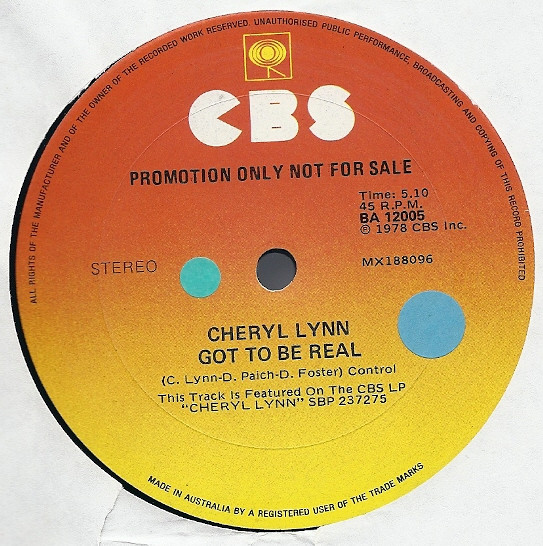 Cheryl Lynn – Got To Be Real / Star Love (1978, Pitman Pressing