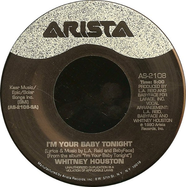 Whitney Houston – I'm Your Baby Tonight (1990, Vinyl) - Discogs