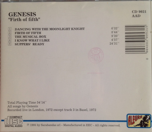 baixar álbum Genesis - Firth Of Fifth Live