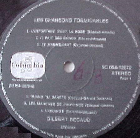 descargar álbum Gilbert Becaud - Les Chansons Formidables