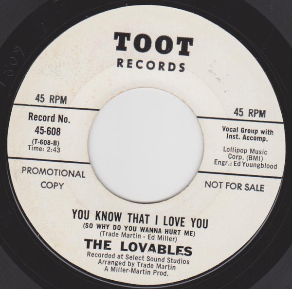 télécharger l'album The Lovables - Take Me For A Little While You Know That I Love You