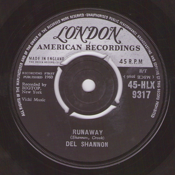 Del Shannon – Runaway / Jody (1961, Vinyl) - Discogs