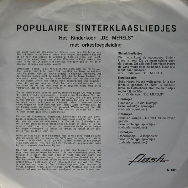 last ned album Kinderkoor De Merels - Populaire Sinterklaasliedjes