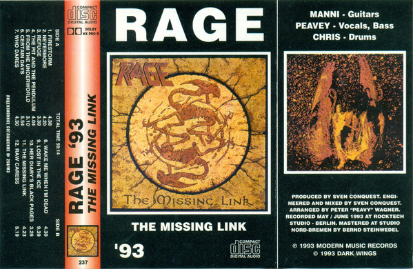 Rage – The Missing Link (Cassette) - Discogs