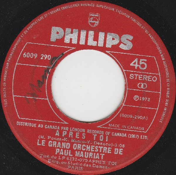 lataa albumi Le Grand Orchestre De Paul Mauriat - Après Toi Love Theme From The Godfather