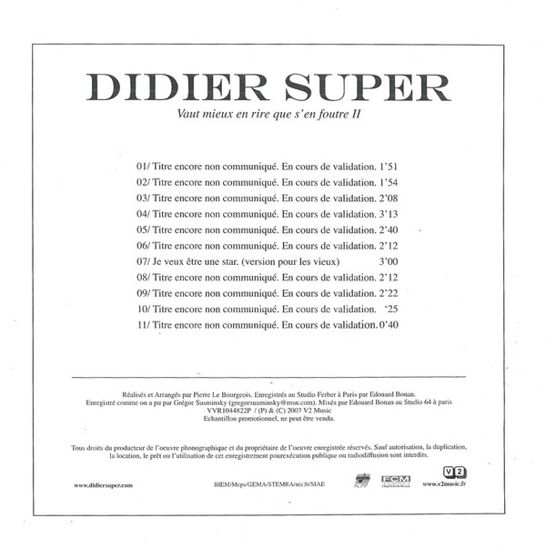 télécharger l'album Didier Super - Vaut Mieux En Rire Que SEn Foutre II