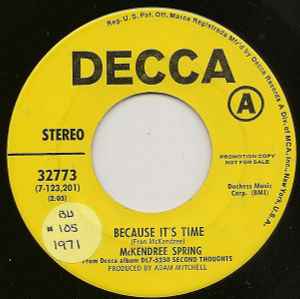 Because It's Time / Oh Now My Friend (Vinyl, 7
