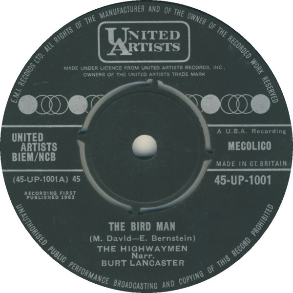 The Highwaymen Narr. Burt Lancaster – The Bird Man (1962, Vinyl) - Discogs