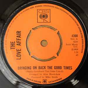 The Love Affair - Bringing On Back The Good Times album cover