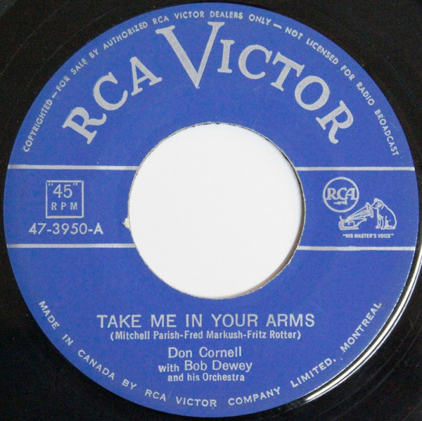 ladda ner album Don Cornell With Bob Dewey And His Orchestra - Take Me In Your Arms