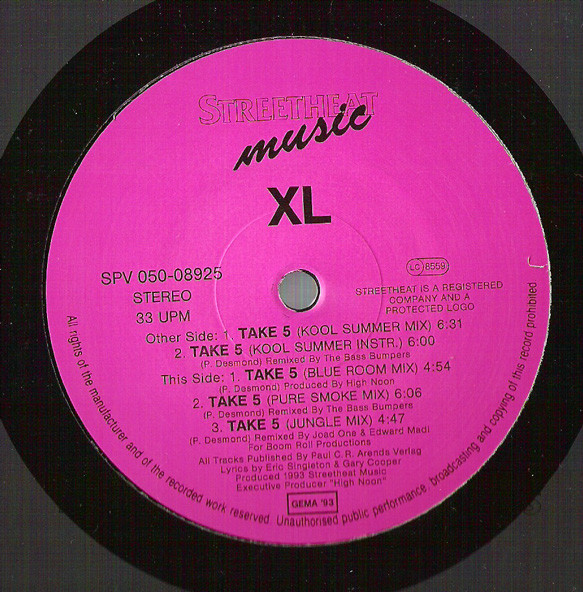 XL – Take 5 (1993, Vinyl) - Discogs