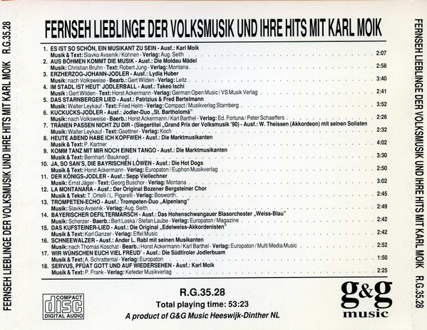 télécharger l'album Various - Fernseh Lieblinge Der Volksmusik Und Ihre Hits Mit Karl Moik