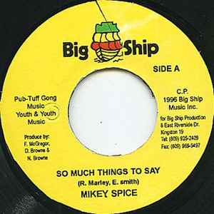 Mikey Spice - So Much Things To Say album cover