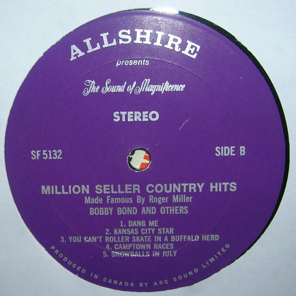 télécharger l'album Download Bobby Bond - Million Seller Country Hits Made Famous By Roger Miller album