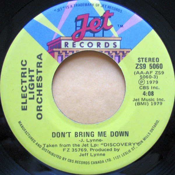 Electric Light Orchestra - Don't Bring Me Down | Jet Records (ZS9 5060)