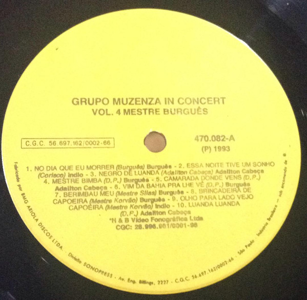 baixar álbum Download Grupo Muzenza, Mestre Burguês - Muzenza In Concert Parana Brasil Vol 4 album
