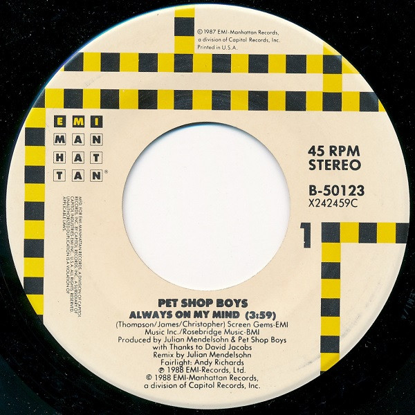 Pet Shop Boys – Always On My Mind (1988, Allied Pressing, Vinyl 