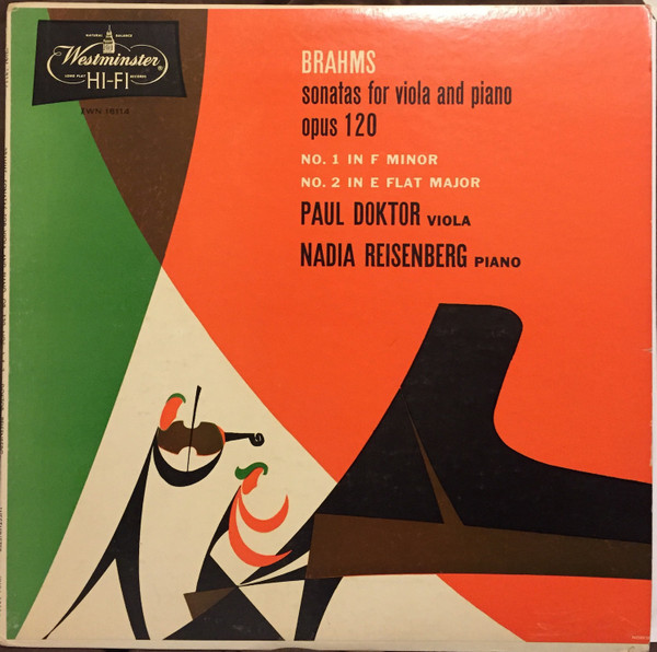 baixar álbum Brahms Paul Doktor, Nadia Reisenberg - Sonatas For Viola And Piano Opus 120 No 1 In F Minor No 2 In E Flat Major