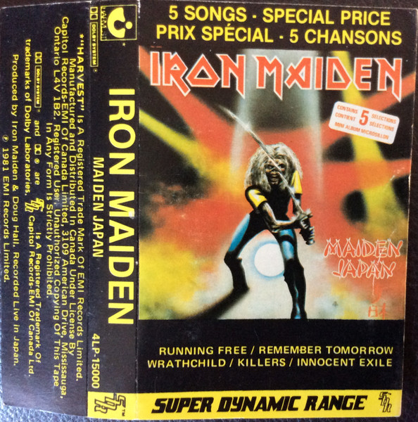 Iron Maiden – Maiden Japan (1982, Dolby, Cassette) - Discogs