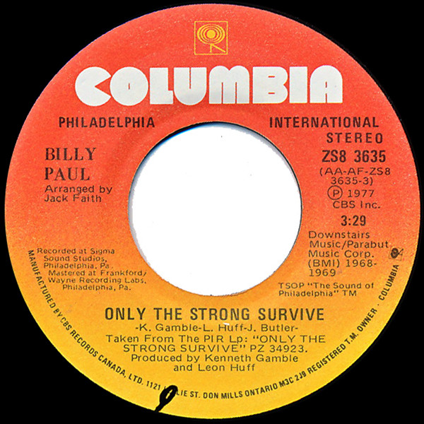 descargar álbum Billy Paul - Only The Strong Survive Where I Belong