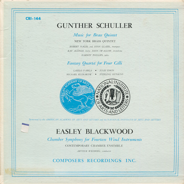 Gunther Schuller / Easley Blackwood – Music For Brass Quintet