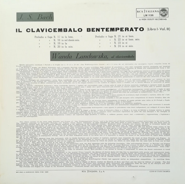 lataa albumi JS Bach Wanda Landowska - Il Clavicembalo Ben Temperato Libro I Vol III