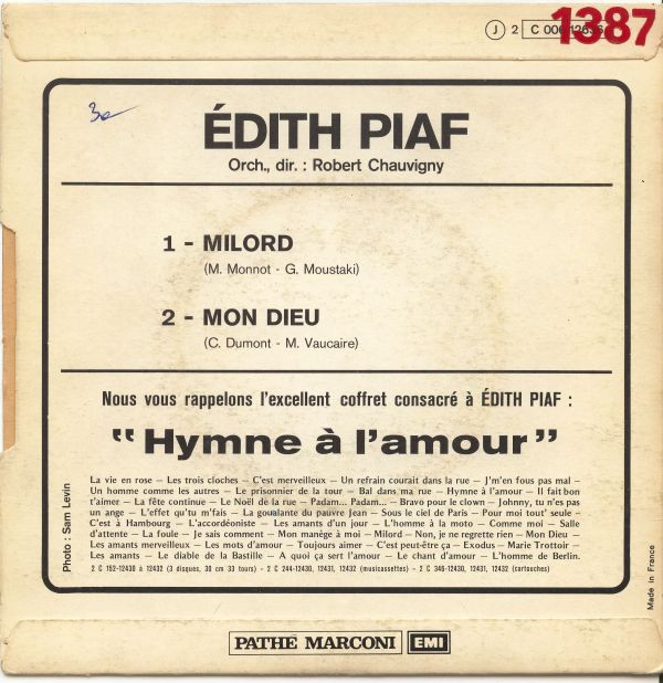 ladda ner album Edith Piaf - Milord Mon Dieu