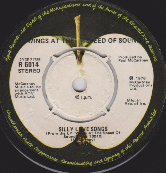 Wings – Silly Love Songs (1976, Vinyl) - Discogs