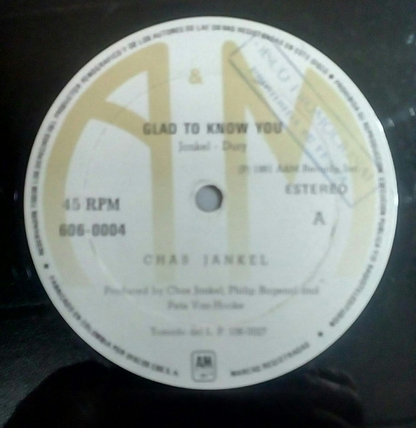 Chas Jankel – Glad To Know You (1981, Vinyl) - Discogs