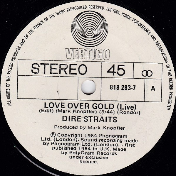 Dire Straits - Live - Love Over Gold / Solid Rock, Releases