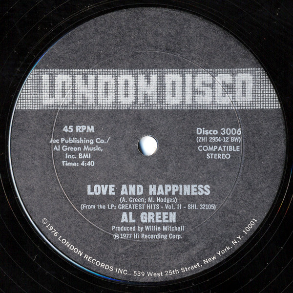 Al Green – Love And Happiness / Take Me To The River (1977, Vinyl