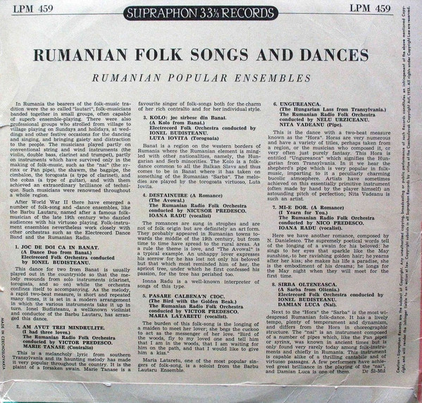 télécharger l'album Electrecord Folk Orchestra The Rumanian Radio Folk Orchestra - Rumanian Folk Songs And Dances Rumanian Popular Ensembles