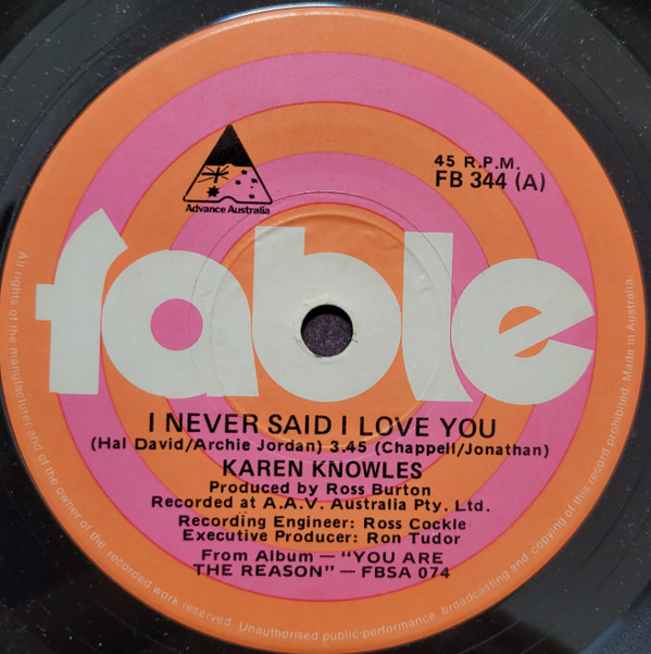 descargar álbum Karen Knowles - I Never Said I Love You