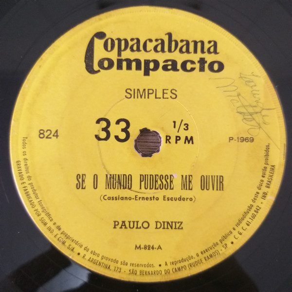 ladda ner album Paulo Diniz - Se O Mundo Pudesse Me Ouvir Vou Explodir De Felicidade