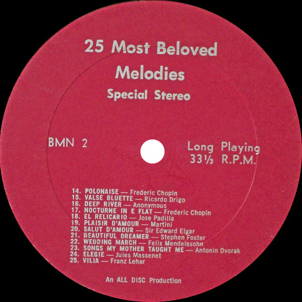 lataa albumi Various - 25 Most Beloved Melodies