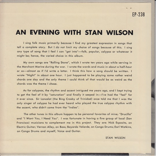 lataa albumi Stan Wilson - An Evening With Stan Wilson