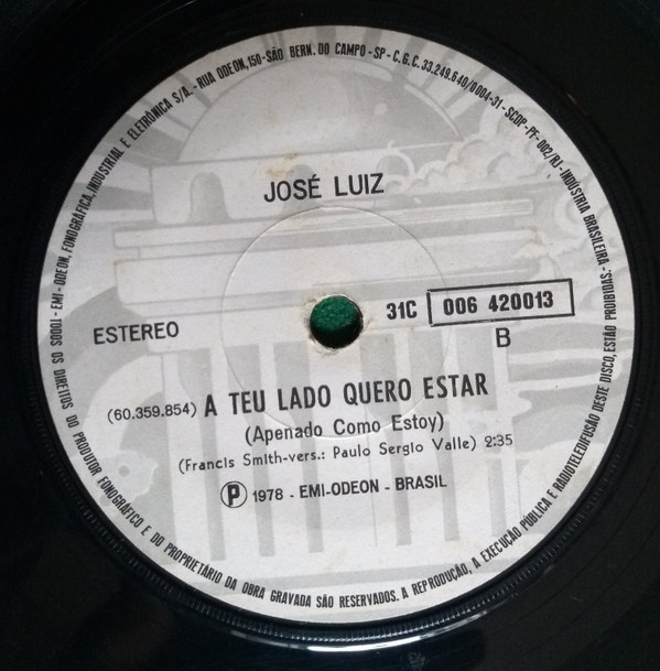 Album herunterladen José Luiz - O Teu Sorriso A Teu Lado Quero Estar